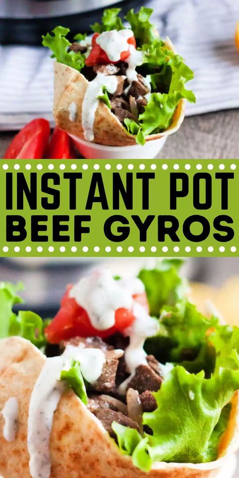 Instant Pot Beef Gyro Recipe - Easy Instant Pot Beef Gyros Beef Gyro Recipe, Beef Gyros, Beef Gyro, Gyro Recipe, Homemade Tzatziki Sauce, Homemade Tzatziki, Pot Recipes Easy, Potted Beef, Best Instant Pot Recipe