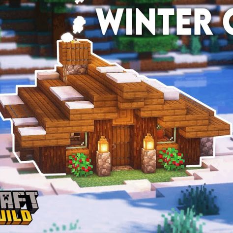 Spruce Winter House Minecraft, Minecraft Snow Cabin Ideas, Minecraft House Christmas, Spruce Minecraft Cottage, Minecraft Snowy Biome Builds, Minecraft Snowy Taiga House, Small Winter House Minecraft, Minecraft House Ideas Snow Biome, Snowy Tundra Minecraft House