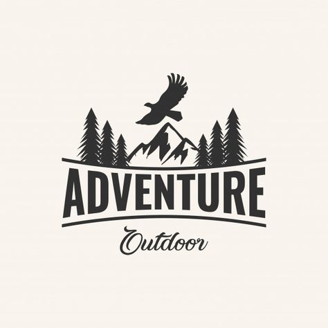 Adventure logo design inspiration | Premium Vector #Freepik #vector #logo #design #nature #mountain Travel Logo Design Ideas, Outdoors Logo Design, Adventure Logo Design, Adventurous Design, Sublimacion Ideas, Adventure Logo, Shirt Logo Design, Eagle Design, Bird Silhouette