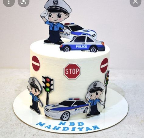 Police Car Cakes, Police Birthday Cakes, Police Themed Birthday Party, Car Cakes For Boys, Police Cake, Batman Cake Topper, Police Cakes, Toddler Birthday Cakes, Cars Theme Cake