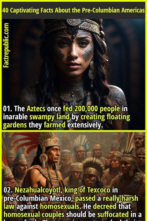 Before Columbus: 40 Captivating Historical Facts About the Pre-Columbian Americas - Fact Republic Elizabeth Core, Aztec History, Floating Gardens, Mayan History, Mayan People, Ancient Discoveries, The Aztecs, Fact Republic, Stay Curious