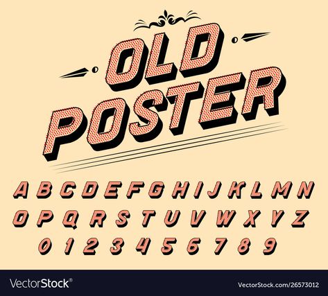 Pop Art Font Alphabet, Retro Pop Art Vintage Posters, Poster Fonts Alphabet, 90’s Font, Vintage Lettering Alphabet, 50s Fonts, 1960s Typography, 80s Lettering, Pop Art Comic Retro