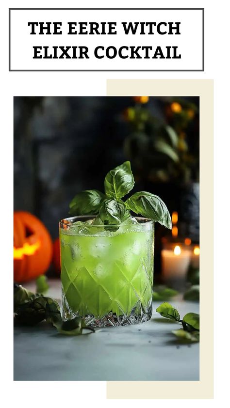 Unleash your spooky spirit with this enchanting Witch Elixir - the perfect Halloween drink with a twist! Made with gin, green Chartreuse, zesty lime juice, and aromatic fresh basil, this concoction is sure to cast a spell on your taste buds. Whether you're hosting a ghoulish gathering or just craving a creepy cocktail for yourself, this bewitching elixir will add some magic to your night. Pumpkin Spice Milkshake, Cocktail With Gin, Chartreuse Cocktail, Party Drink Recipes, Drinks For Parties, Elixir Recipe, Party Food Bar, Halloween Drink, Peach Sangria