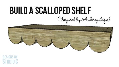 Diy Scalloped Shelf, Scalloped Shelf, Shelf Designs, Family Room Furniture, Diy Home Accessories, Studio C, Kids Bedrooms, Compact Living, Stud Walls