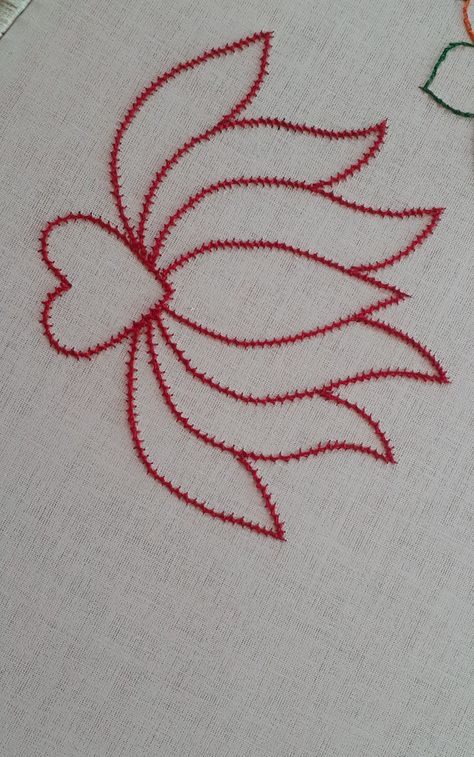 Flower Motifs Embroidery, Zigzag Chain Stitch Designs, Lotus Flower Drawing Aari Work, Aari Chain Stitch Image, Chain With Zigzag Stitch Designs, Zigzag Stitch Embroidery Designs, Chain Stitch Aari Design Pattern, Aari Motif Designs Simple, Aari Work Basic Designs