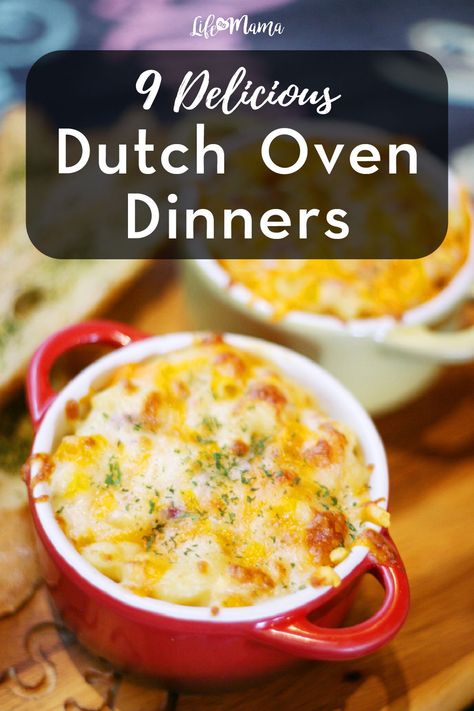 Dutch ovens are an easy way take your meals to the next level. The dutch oven easily transfers from stovetop to oven and is a great way to get dinners on the table in no time. Check out these 9 delectable and delicious dutch oven dinners that will get your mouth watering! | #food #recipes #dutchovens #dutchovendinners #familydinner #familyrecipes #mealplanning #mealprep Ditch Oven Recipes, Oven Recipes For Dinner, Dutch Oven Dinners, Oven Dinners, Dinner Recipes Ideas, Baked Dinner Recipes, Stove Top Recipes, Dutch Oven Cooking, Dutch Ovens