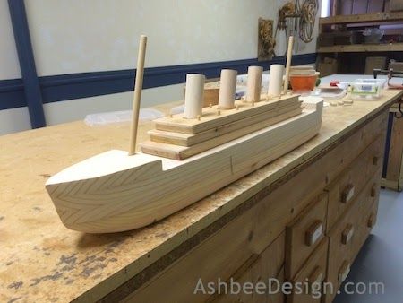 Ashbee Design: Taylor's Titanic Wooden Box Diy, Toy Boats, Wooden Toy Cars, Making Wooden Toys, Wood Toys Plans, Wooden Boat Plans, Wooden Toys Plans, Wood Craft Projects, Wood Wall Art Diy