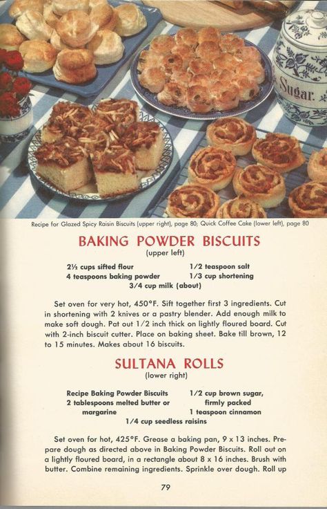 Vintage recipes, 1950s recipes, breads, muffins, doughnuts Vintage Recipes 1950s, 1950s Recipes, 1950s Food, Baking Powder Biscuits, Handwritten Recipes, Vintage Baking, Vintage Cooking, Pastry Blender, No Sugar Foods