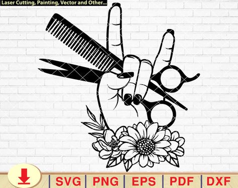 Hair Dresser Svg, Hairstylist Art, Hairstylist Svg, Hairdresser Svg, Vinyl Projects Silhouette, Hair Svg, Cosmos Art, Clever Tattoos, Circuit Ideas