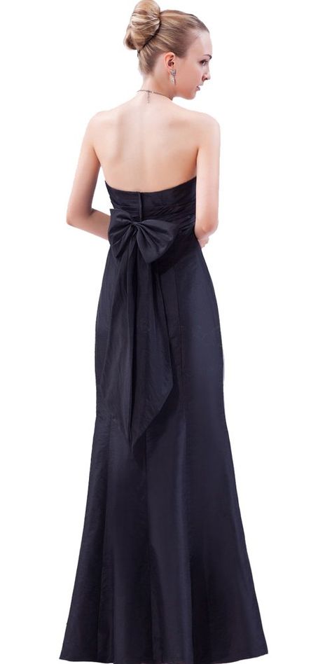 Long Dress With Bow On Back, Long Bow Dress, Black Dress With Bow In The Back, Prom Dress With Bow On Back, Prom Dresses With Bow, Prom Dress With Bow, Classy Evening Gowns, Trumpet Prom Dress, Big Bow Dress