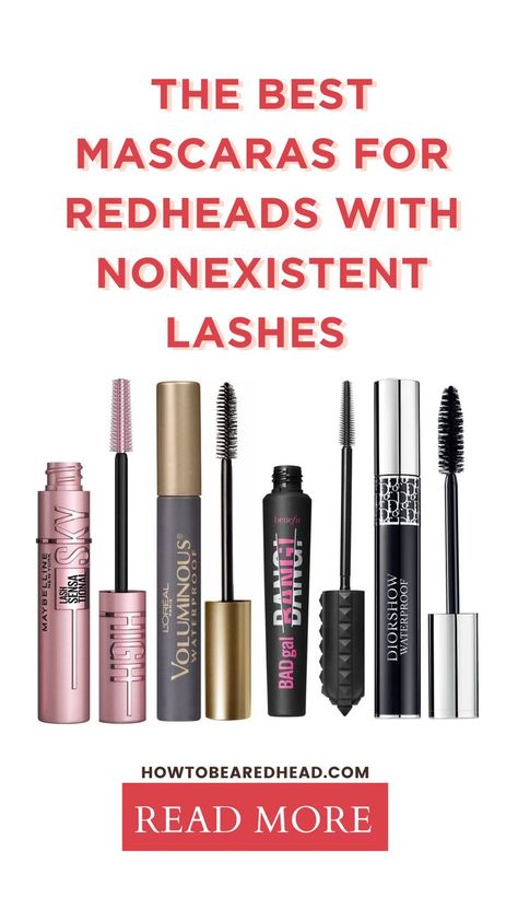 All of these mascaras add volume and length to redhead lashes while providing that extra color we need. Redhead Mascara, Perfect Mascara, Best Mascaras, Redhead Makeup, Best Mascara, Bad Gal, Redheads, Maybelline, We Need