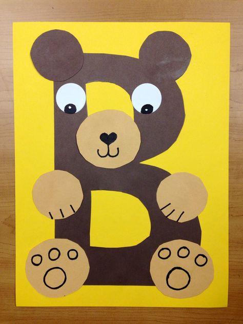 B is for Bear.  Brown bear.  Preschool alphabet craft.  Letter B craft. Alphabet art. Preschool Letter B, B Is For Bear, Letter B Activities, Bears Preschool, Preschool Letter Crafts, Alphabet Crafts Preschool, Abc Crafts, Alphabet Letter Crafts, Abc Art