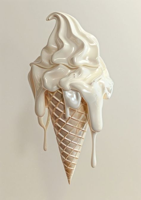 Melted ice cream cone dessert white food. | premium image by rawpixel.com / Sasi Vanilla Cone Ice Cream, Whip Cream Ice Cream, Melting Ice Cream Drawing, Whipped Cream Drawing, Ice Cream Cone Drawing, Melting Design, Vanilla Ice Cream Cone, Ice Cream Png, Art Ice Cream