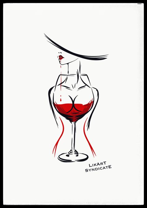 The truth is in wine/03.2023 Makeup Artist Tattoo Ideas, Celebration Art, Silhouette Of A Woman, Body Image Art, Boho Art Drawings, Girls Art, Wine Art, Art Painting Gallery, Line Art Design