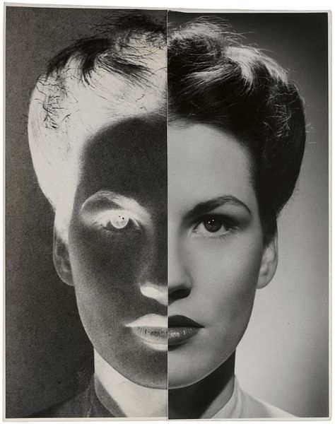 Two faces in one, half of which is negative. Does this mean the non negative side is positive? Alan Davies, Double Image, Photo Negative, Get Glam, Photography Themes, Conceptual Photography, Photoshoot Themes, Man Ray, Glitch Art