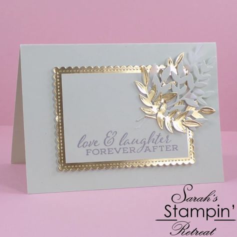 Stamp In Up Wedding Cards, Stampin Up Elegant Borders Dies, Wedding Cards Handmade Stampin Up Ideas, Wedding Cards Handmade Marriage, Handmade Wedding Cards Ideas Simple, Wedding Shower Cards Handmade, Bridal Shower Cards Handmade Diy, Stampin Up Wedding Cards Ideas, Wedding Cards Handmade Simple