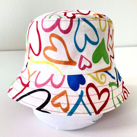 Bucket Hat Painting, Cool Bucket Hats, Pool Hat, Sewing Hats, Girls Sun Hat, Kids Bucket Hat, Easter Bonnet, Cap Designs, Hat Handmade