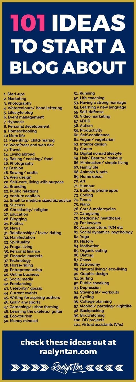 101 ideas on what to start a blog about - need inspiration on what posts to write? Need tips to decide on what your website will be about? #start #blog #ideas #website #inspiration What To Blog About, Start Blog, Email Marketing Examples, Topic Ideas, Colorful Outfits, Blog Niche, Blog Ideas, Online Blog, Blogging 101