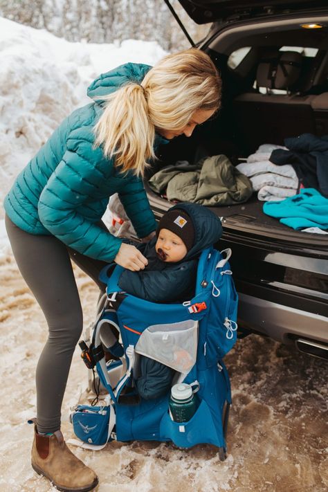 What to Pack for Hiking with a Baby - Hailey Outside Hiking With Newborn, Hiking With Toddlers, Hiking With Baby, What To Pack For Hiking, Baby Frenchie, Best First Aid Kit, Travel With Baby, Baby Hiking, Camping Kids