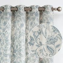 Seller Curtain King Inc Cortinas Country, Blue Floral Curtains, French Country Curtains, Linen Curtain, Farmhouse Curtains, Country Curtains, Long Curtains, Vintage Curtains, Curtains For Living Room