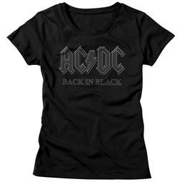 AC/DC Shirt Juniors Back In Black Black T-Shirt Acdc Shirt, Rock Band Tees, Black Tees, Back In Black, Womens Black Shorts, Rock T Shirts, Black Logo, Ac Dc, Logo Tees