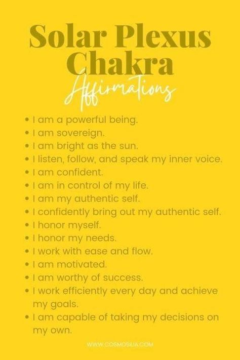 Solar Plexus Chakra Healing, The Solar Plexus Chakra, Third Chakra, Manipura Chakra, Chakra Healing Meditation, Chakra Health, Chakra Affirmations, Healing Affirmations, Energy Healing Spirituality