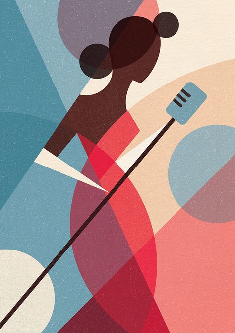 Arte Jazz, Singer Art, Geometric Shapes Art, Jazz Art, Cubism Art, Graphic Poster Art, Soyut Sanat Tabloları, Small Canvas Art, Arte Inspo