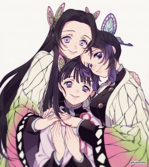 Demon slayer Butterfly Sisters, Butterfly Family, Hxh Characters, Dessin Adorable, Popular Anime, Noragami, Anime Angel, Matching Profile Pictures, Kochi