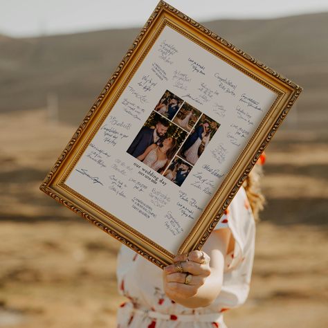 Looking for a unique way that capture guest signatures from your big day without a "guest book"? Our customizable photo collage templates are the perfect choice! Personalize yours today and make every moment unforgettable. Get it 💖 https://playfulpixiestudio.com/products/wedding-guest-book-collage #Heartfelt #MemoriesCaptured #diywedding #guestbook Picture Frame Guest Book, Picture Frame Guest Book Wedding, Wedding Picture Frame, Book Collage, Wedding Picture Frames, Photo Collage Template, Collage Template, Wedding Picture, Felt Hearts