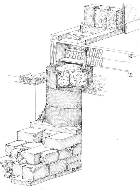 Tyre foundations for house Big Family House Plans, Flat Roof House Plans, Cmu Block, Foundation House, Big Family House, Architecture Foundation, Flat Roof House, Unique House Plans, Section Drawing