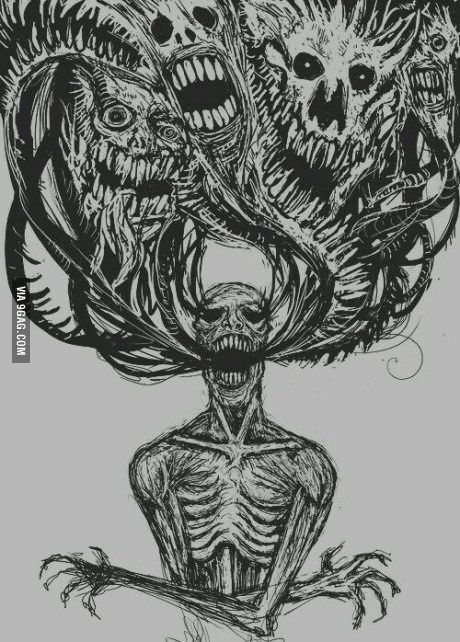 Ride the dark side don't hide the dark side inner monster must be tamed Devil Art Drawing, Stylo Art, Creepy Drawings, Creation Art, رعب نفسي, 다크 판타지, Dark Art Drawings, Arte Sketchbook, Scary Art