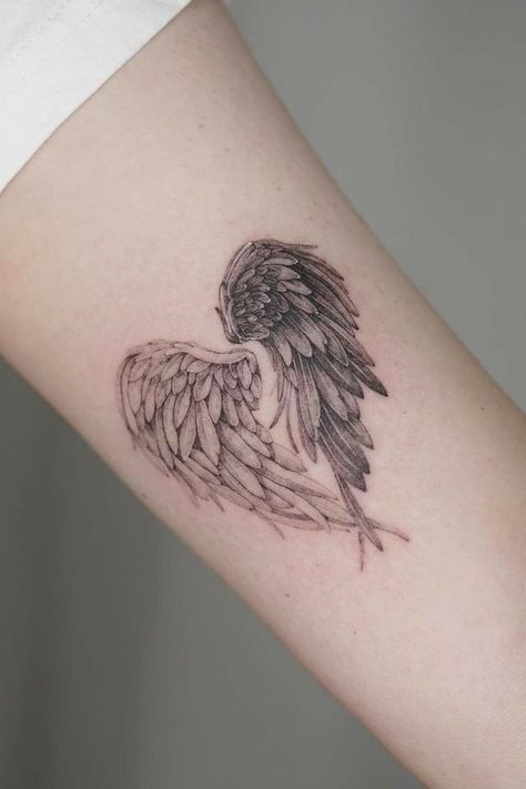 wings tattoo Angle Wing Tattoos, Angel Tattoo For Women, Angel Wing Tattoo, Heart With Wings Tattoo, Devil Tattoo, Wing Tattoo Designs, Angel Wings Tattoo, Wing Tattoo, Angel Tattoo Designs