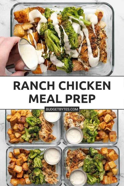 High Protein Meal Prep, Healthy High Protein Meals, Budget Bytes, Healthy Lunch Meal Prep, Dinner Meal Prep, Easy Healthy Meal Prep, Work Meals, Macro Meals, Chicken Meal Prep