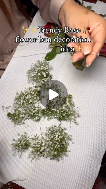 Nancy Pundir on Instagram: "Real Flowers Hair Accessories for brides 
.
.
#hair #hairstylist #bridalhair #bridalhairstyle #haiestyles❤️ #bridalbun #bun #trick #tip #viral #video #makeup #hairtips" Real Flowers In Hair For Wedding, Bun With Flowers, Bridal Hair Accesories, Bridal Hair Brooch, Hair Accessories For Brides, Nikkah Outfit, Accessories For Brides, Flower Bun, Bridal Hair Accessories Flower