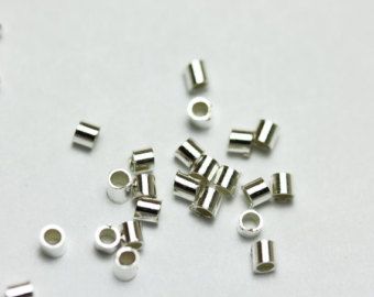 About 70pcs 925 Sterling silver Jewellery Findings Crimp Beads, 1.5*1.5mm tube, 1mm inside diameter -FDSSC0005 Bead Jewelry Ideas, Jewellery Findings, Diy Jewelry Necklace, Crimp Beads, Sterling Silver Jewellery, Discount Card, Beaded Material, Tube Beads, Beading Supplies