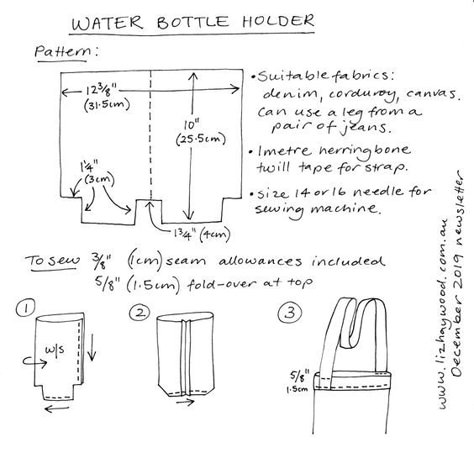 Free pattern: water bottle holder - The Craft of Clothes Sewing Bottle Bag, Water Bottle Carrier Diy Free Pattern, Water Bottle Holder Pattern Sewing, Water Bottle Bag Sewing Pattern, Diy Water Bottle Holder, Water Bottle Holder Pattern, Diy Water Bottle, Box Bags, Diy Sewing Gifts