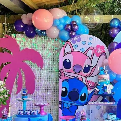 798 likes, 14 comments - fab.festas.ideas no April 18, 2023: "Stitch and Angel . . @colorefestasbsb @geebaloes @gabrielalemakeup @b1diversoes @ricadocesgou..." Lilo And Angel Birthday Party, Stitch And Angel Party Decorations, April Gender Reveal Ideas, Stitch Party Ideas Decoration, Stitch And Angel Birthday Party Ideas, Lilo And Angel Gender Reveal, Stitch And Angel Party, Lilo And Stitch Birthday Party Ideas, Stitch And Angel Birthday Party