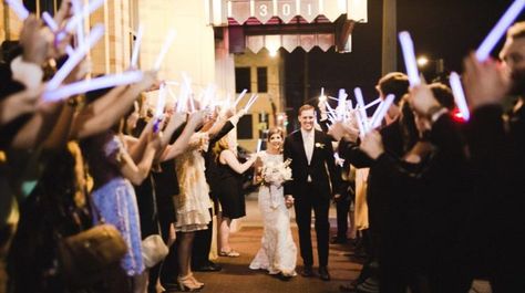 Wedding Centerpeices, Wedding Recessional, Glow Stick Wedding, Glow Stick Party, Preppy Wedding, Wedding Exit, Wedding Send Off, Elegant Wedding Reception, Wedding Exits