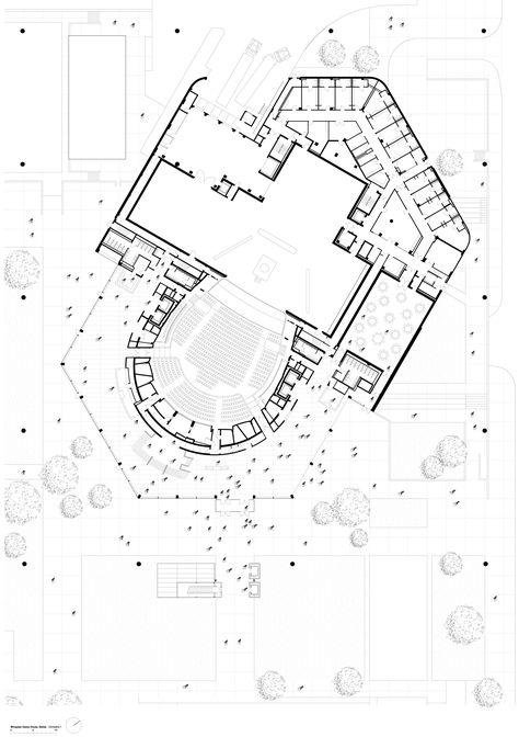 Image 33 of 41 from gallery of Winspear Opera House / Foster + Partners. Photograph by Foster + Partners Theatre Plan, Opera House Architecture, Theater Plan, Geometric Art Animal, Landscape Architecture Plan, Theater Architecture, Basement Plans, Foster Partners, Norman Foster