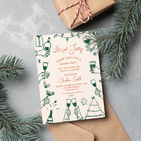 Let’s get jolly Christmas party invitation Work Christmas Party Invite, Christmas Housewarming Party, December Party Ideas, Christmas Invitation Card Design, Christmas Company Party, Christmas Invitations Ideas, Winter Party Invitations, Christmas Dinner Invitations, New Years Invitations