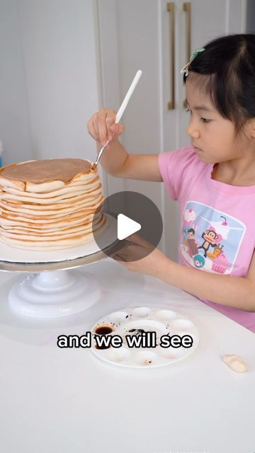 Joanna Lo on Instagram: "@thecakinggirl 🥞 Happy Saturday! More love advice from my mini me.  She’s been asking when she can marry.  I said she needs to take her time to know them first.  That has lowered her wedding fever… for now. 😅😊  Ellis: “I hope you like my pancake cake!”  #cake #cakes #pancakes breakfast food realistic cakes #cutekids #kidsbaking cake art #torontofamily momlife #relationships #loveadvice" Realistic Cake Videos, Realistic Cakes Easy, Is It Cake, My Mini Me, Pancake Cake, Pancakes Breakfast, Realistic Cakes, Baking With Kids, Cake Videos