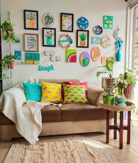 It can be said that decorating the wall is such an effective way to create a certain decoration impression. Including for this summer, if you want to add a summer touches to your home, you can surely use your wall where you can apply many things there. Get the ideas down below in case you need some references. ig @lbbbangalore #summerwalldecoration #walldecorationideas #walldecor Summer Wall Decor, Colorful Room Decor, Indian Room Decor, Colourful Living Room Decor, Diy Room Decor Videos, Colorful Room, Easy Room Decor, Girly Room Decor, Easy Diy Room Decor