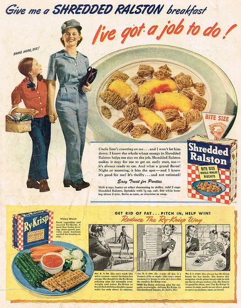 She's got a job to do! #vintage #WW2 #food #ads 1940s Food, Pantry Vintage, Retro Advertisements, Texas Trash, Product Ads, Got A Job, Ww2 Posters, Classic Advertising, Retro Food