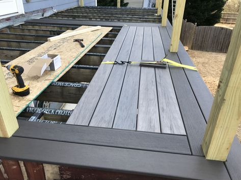 Timbertech Deck, Deck Remodel, Deck Railing Design, Deck Colors, Patio Deck Designs, Wooden Deck, Composite Deck, Deck Designs Backyard, House Deck