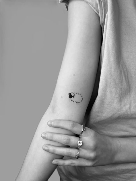 Shawn The Sheep Tattoo, Once Lost Sheep Tattoo, Dainty Sheep Tattoo, Simple Sheep Tattoo, Minimalist Sheep Tattoo, Fine Line Sheep Tattoo, Lamb Outline Tattoo, Sheep Outline Tattoo, Tiny Sheep Tattoo