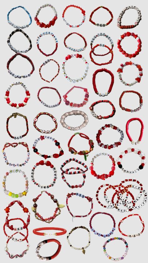 #taylorswift #redalbum #red #bracelets Taylor Bracelet, Red Album, Taylor Swift Concert, Red Taylor, Red Bracelets, Friendship Bracelets, Taylor Swift, Bracelet, Red