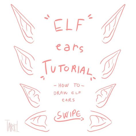 Tutorial day! ✨ Here it is, the promised elf ears tutorial 😊 I hope you like it! Tell me, what kind of elf ears do you prefer: small, medium or long? 🍃 . . . #tayriel #tayrielbrushset #elfear #elf #elvish #elves #elvishear #elvishears #ear #eartutorial #drawing #drawingtutorials #howtodraw Croquis, Draw Elf Ears, Elf Ears Drawing, Ears Drawing, Elf Drawings, How To Draw Ears, Ear Art, Anime Elf, Elf Art