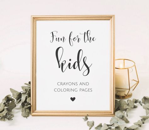 Wedding Kids Table Sign, Kids Table Sign, Kids Drawing Table, Favor Table Sign, Kids Table Wedding, Table Sign Wedding, Wedding Coloring Pages, Digital Table, Modern Wedding Table