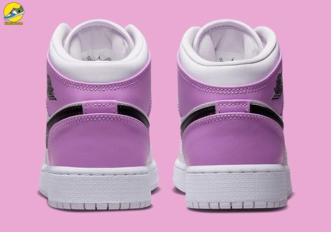 Air Jordan 1 Mid - Pink Lavender Check more at https://kingshooz.com/product/air-jordan-1-mid-pink-lavender/ Air Jordans Shoes, Jordan 1 Mid Pink, Af1 Shoes, Jordans Shoes, Nike Air Jordan Shoes, Brand Sneakers, Unique Sneakers, Shoes Nike Air, Custom Air Force 1