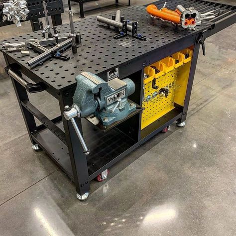 Trick-Tools.com/Van Sant Ent. on Instagram: “Just a few days left to save 10% on the StrongHand Rhino cart! Sale ends Dec 31st, 2021! A great welding table with plenty of storage to…” Welding Table For Sale, Welding Workshop, Welding Table Diy, Table Modular, Industrial Workbench, Tool Chests, Auto Garage, Welding Tables, Tool Holders